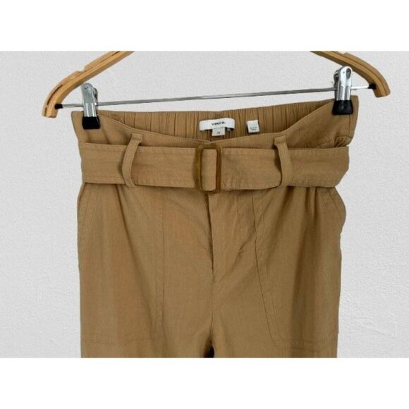 Vince Womens High-Waisted Paperbag Pants With Belt Beige Size S - Picture 2 of 12